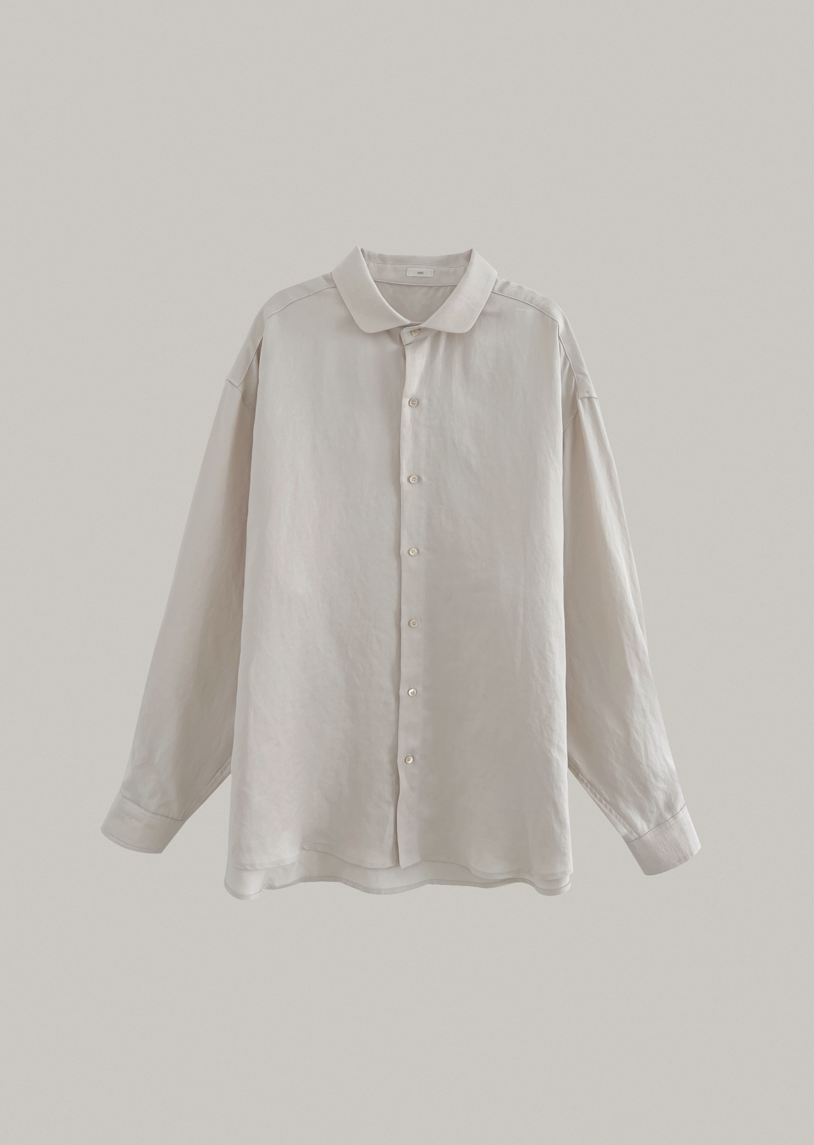 round collar linen shirt (ivory)