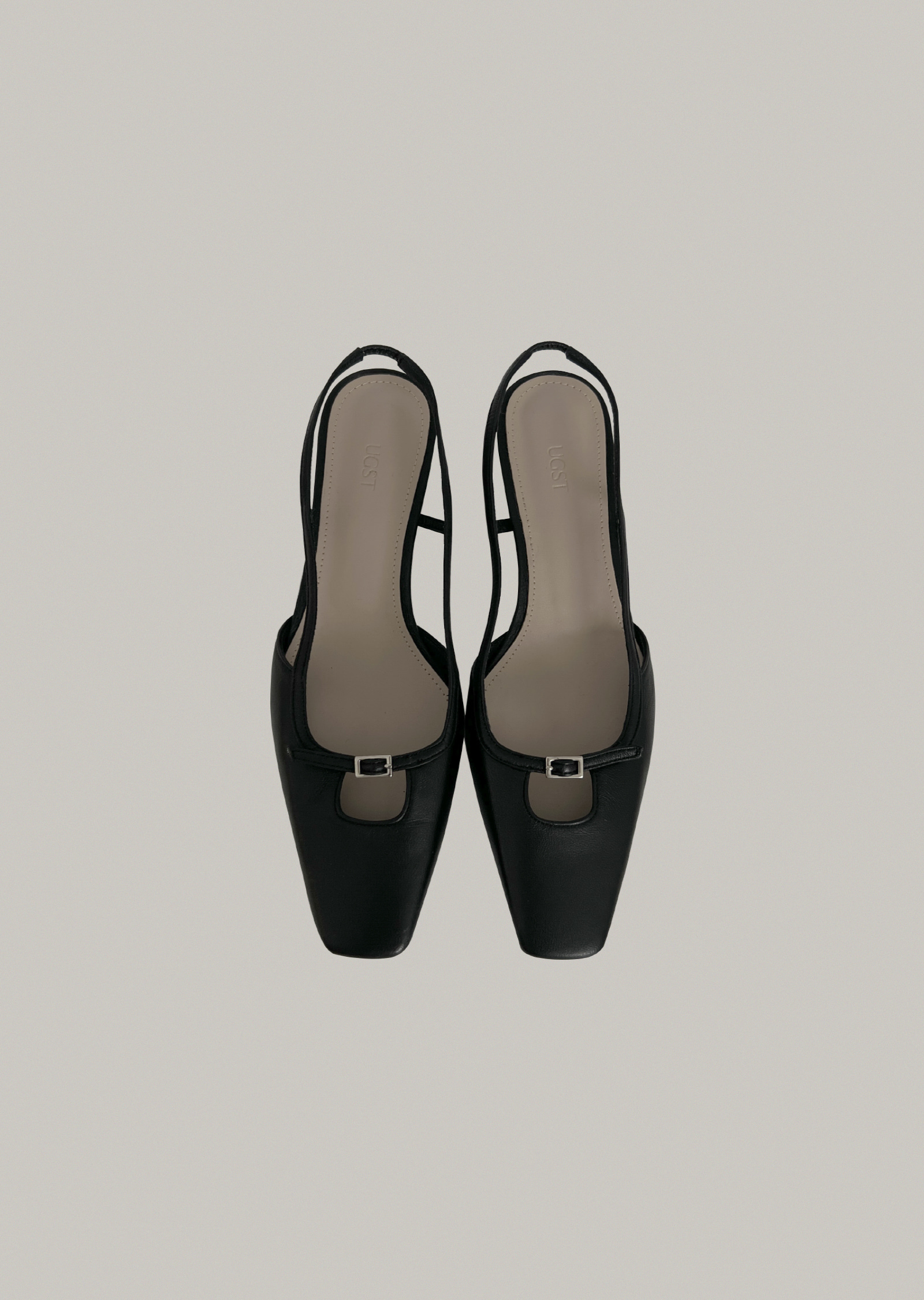 buckle sling back heel (black)