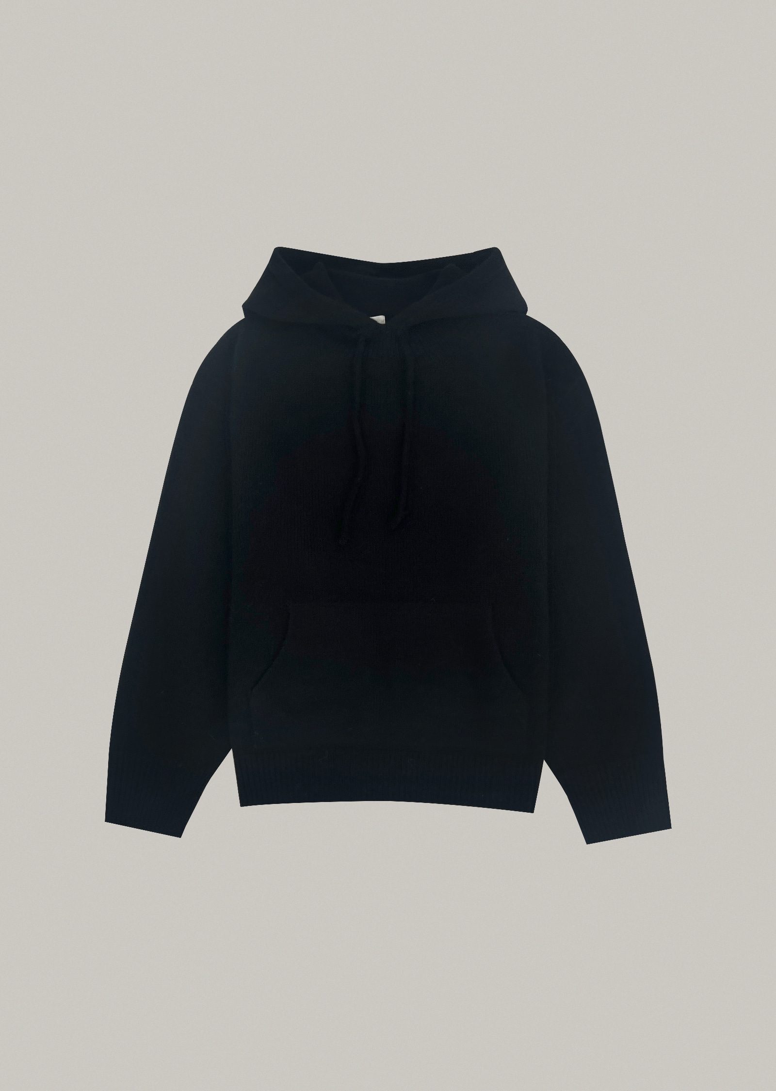 hoodie alpaca knit (black)